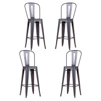 PACK 4 TABURETES BISTRO MATT HIGHBACK