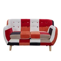 Patchwork upholstered 2-seater sofa scandinavian 
