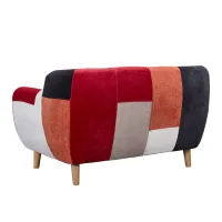 Patchwork upholstered 2-seater sofa scandinavian 