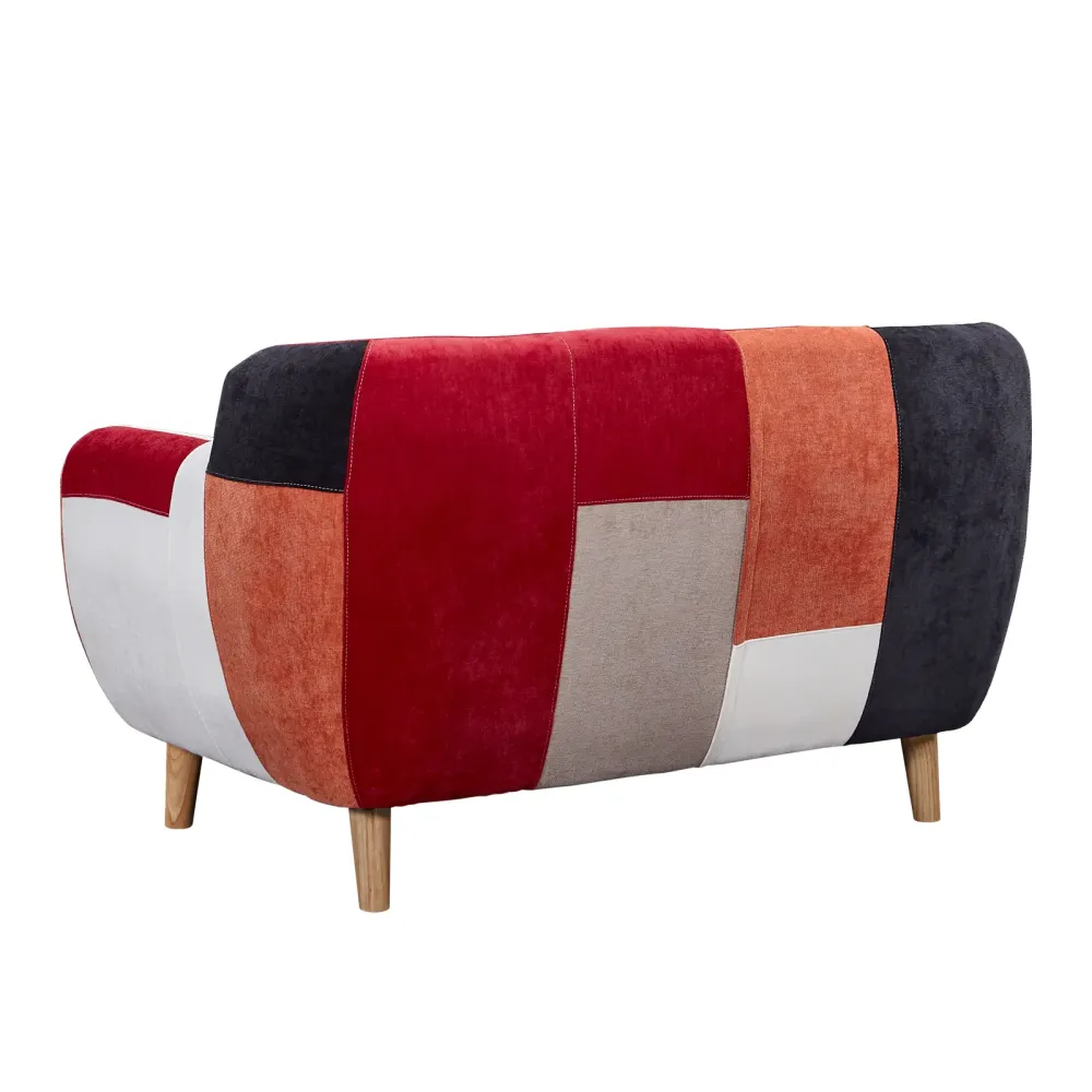 Patchwork upholstered 2-seater sofa scandinavian 