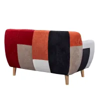 Patchwork upholstered 2-seater sofa scandinavian 