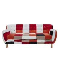 3 seater sofa upholstered in patchwork