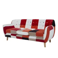 3 seater sofa upholstered in patchwork