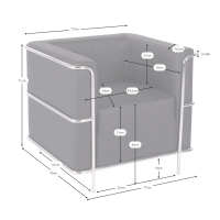 Designerska sofa tapicerowana ekoskórą 1-osobowa Torino Nest Dream - 37