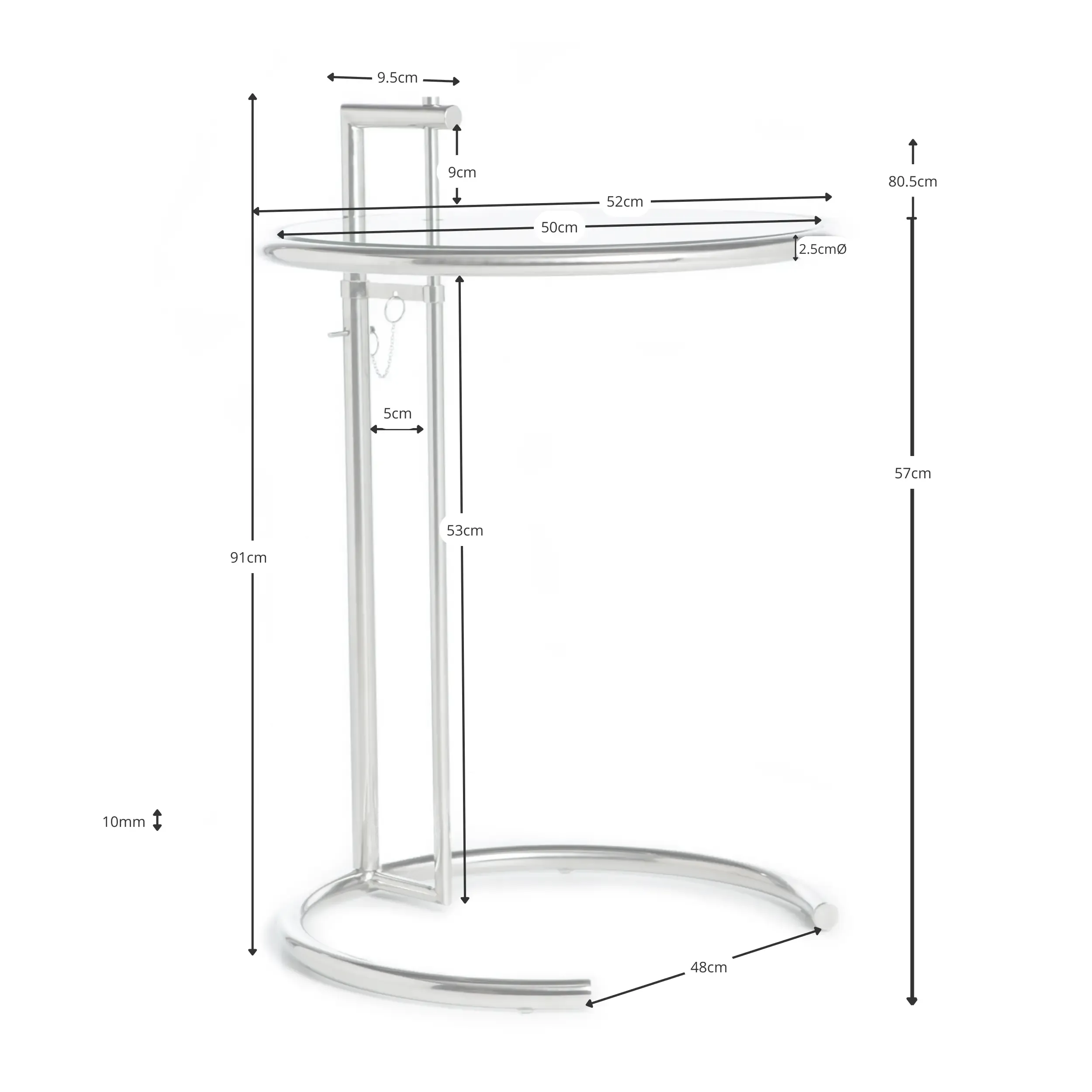 Mesa de imitação Eileen Gray E1027 - Mesas de apoio - Mueble Design