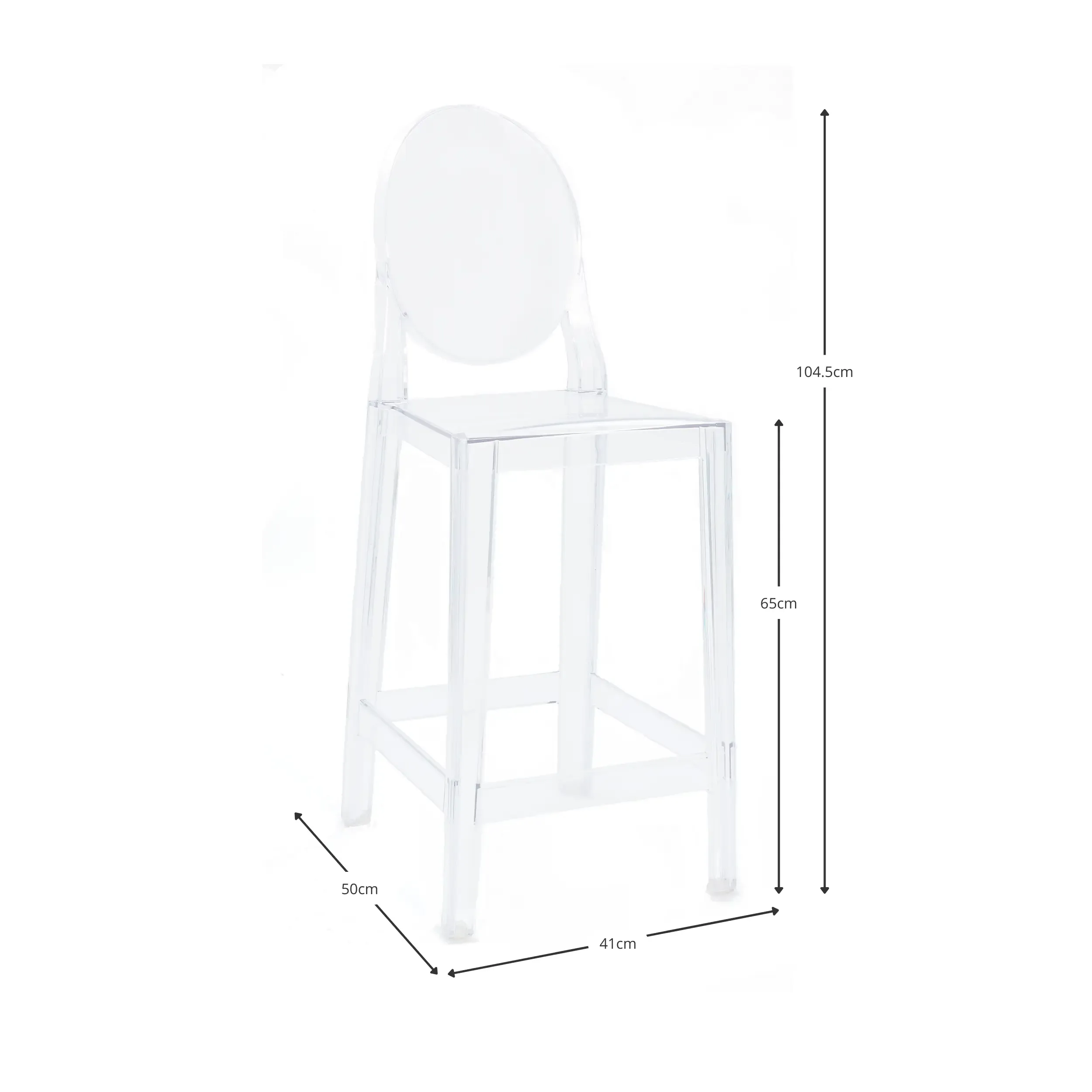 Taburete transparente Victory (65cm) FURNMOD - 10