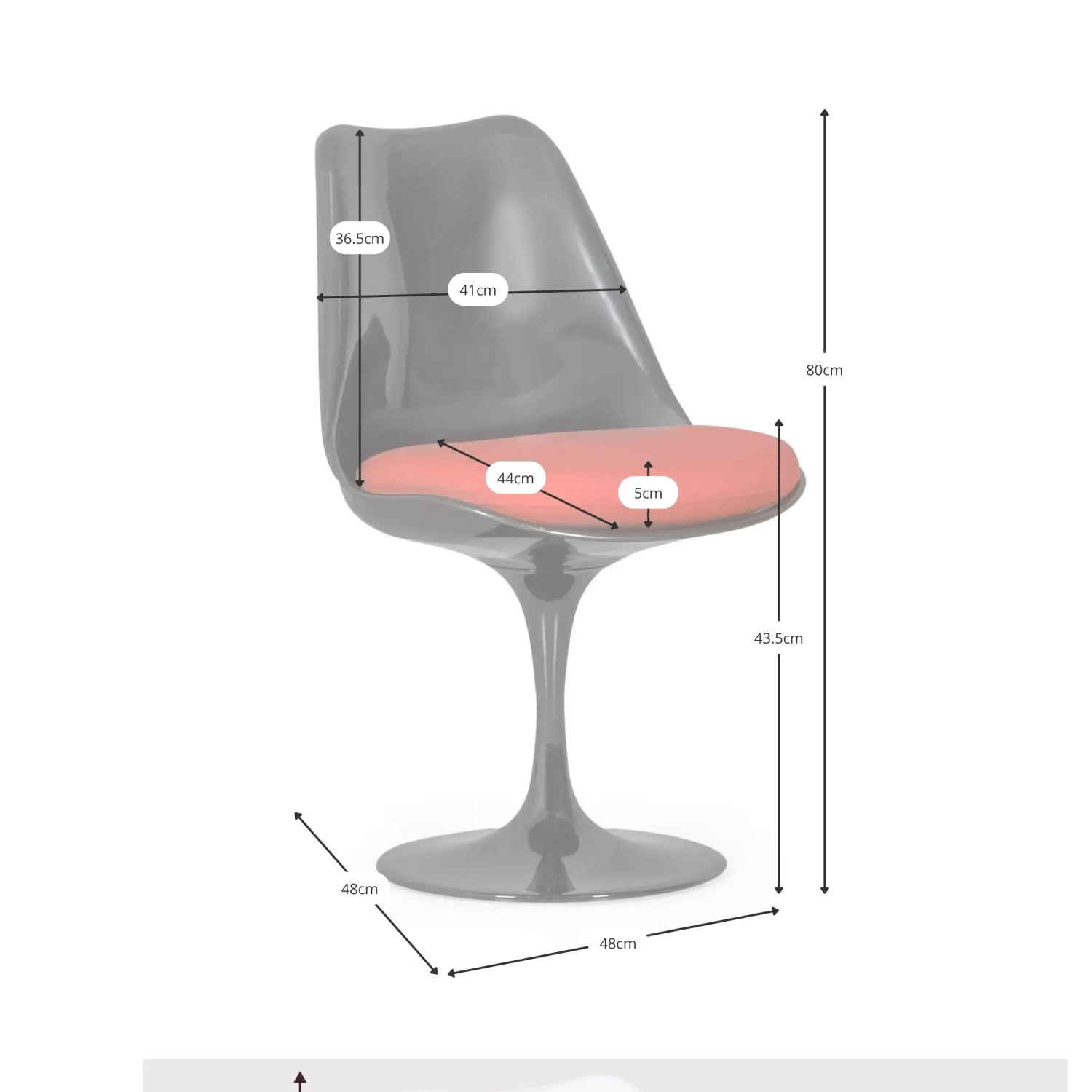 Cadeira Lotus Chair All Black com almofada de algodão FURNMOD - 32