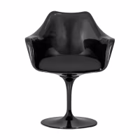 Silla Lotus Arms All Black con cojín de algodón FURNMOD - 3