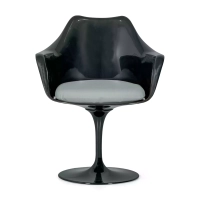 Chaise Lotus Arms All Black avec coussin en coton FURNMOD - 13