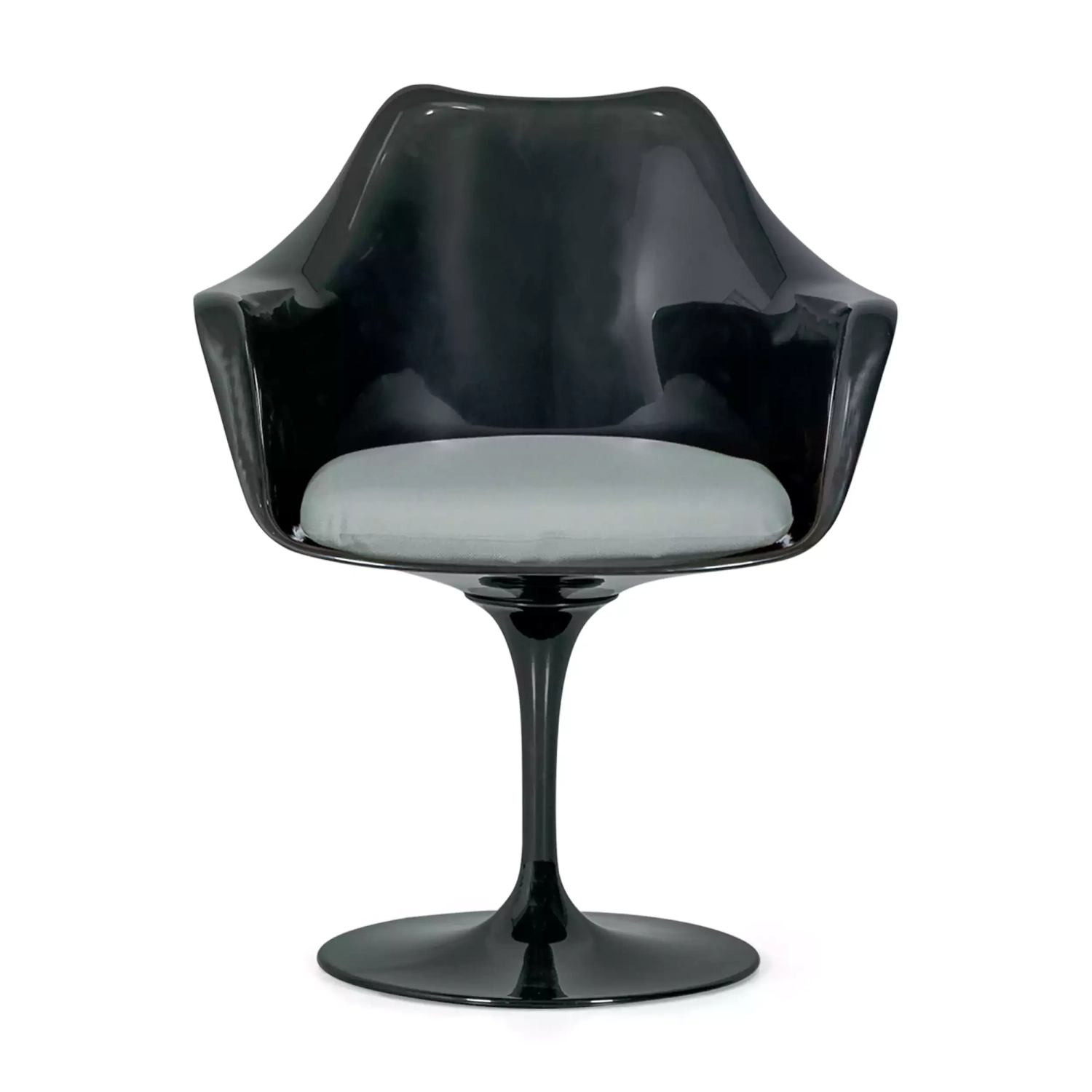 Chaise Lotus Arms All Black avec coussin en coton FURNMOD - 13