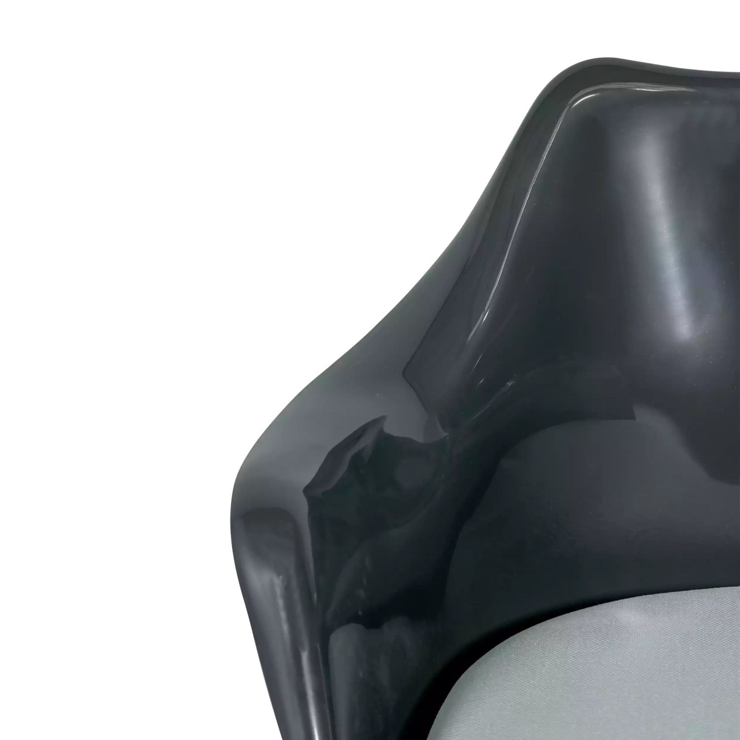 Chaise Lotus Arms All Black avec coussin en coton FURNMOD - 12
