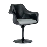 Sedia Lotus Arms All Black con cuscino in cotone FURNMOD - 11