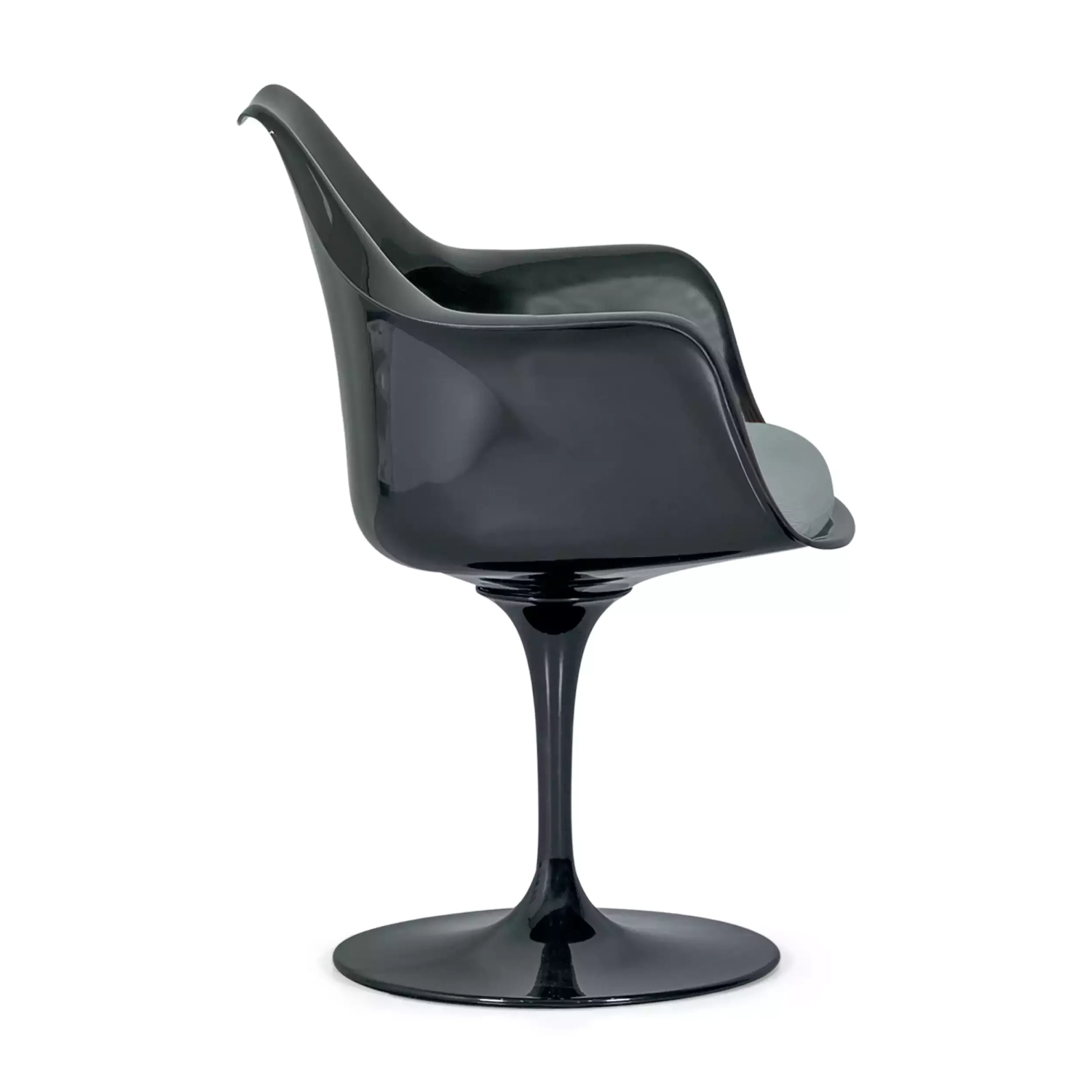Chaise Lotus Arms All Black avec coussin en coton FURNMOD - 15