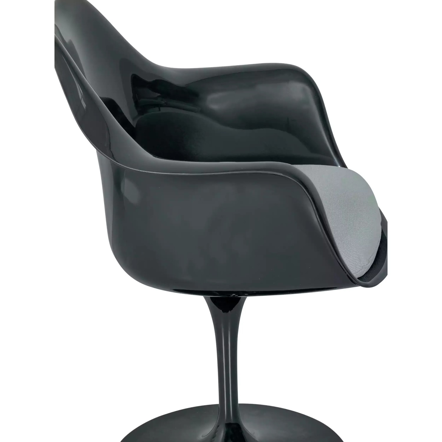 Chaise Lotus Arms All Black avec coussin en coton FURNMOD - 16