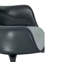 Lotus Arms All Black stoel met katoenen kussen FURNMOD - 18