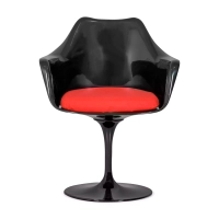 Stuhl Lotus Arms All Black mit Baumwollkissen FURNMOD - 22
