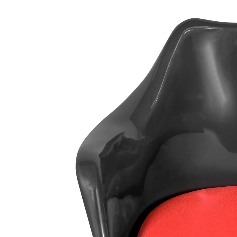 Krzesło Lotus Arms All Black z bawełnianą poduszką FURNMOD - 21