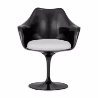 Cadeira Lotus Arms All Black com almofada de algodão FURNMOD - 33