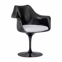 Cadeira Lotus Arms All Black com almofada de algodão FURNMOD - 31