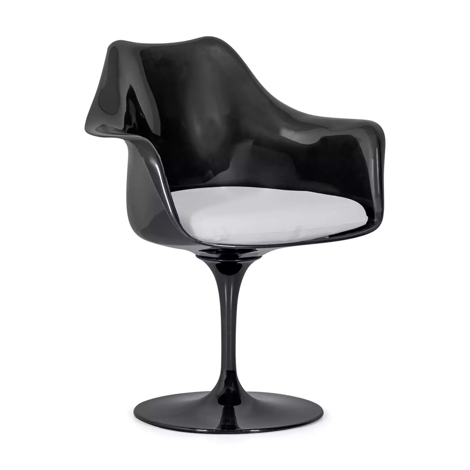Cadeira Lotus Arms All Black com almofada de algodão FURNMOD - 31