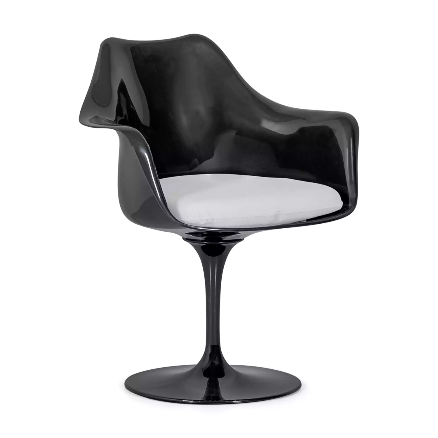Chaise Lotus Arms All Black avec coussin en coton FURNMOD - 31