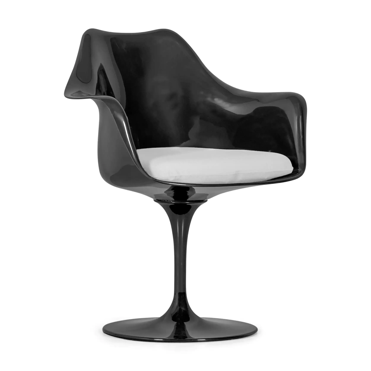 Lotus Arms All Black stoel met katoenen kussen FURNMOD - 35