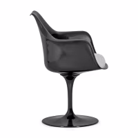Cadeira Lotus Arms All Black com almofada de algodão FURNMOD - 37