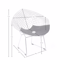 Sillón de diseño en acero cromado Diamond FURNMOD - 26