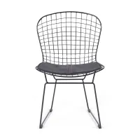 Bertoia Chair Inspiration in Black Steel - Industrial Design Chair