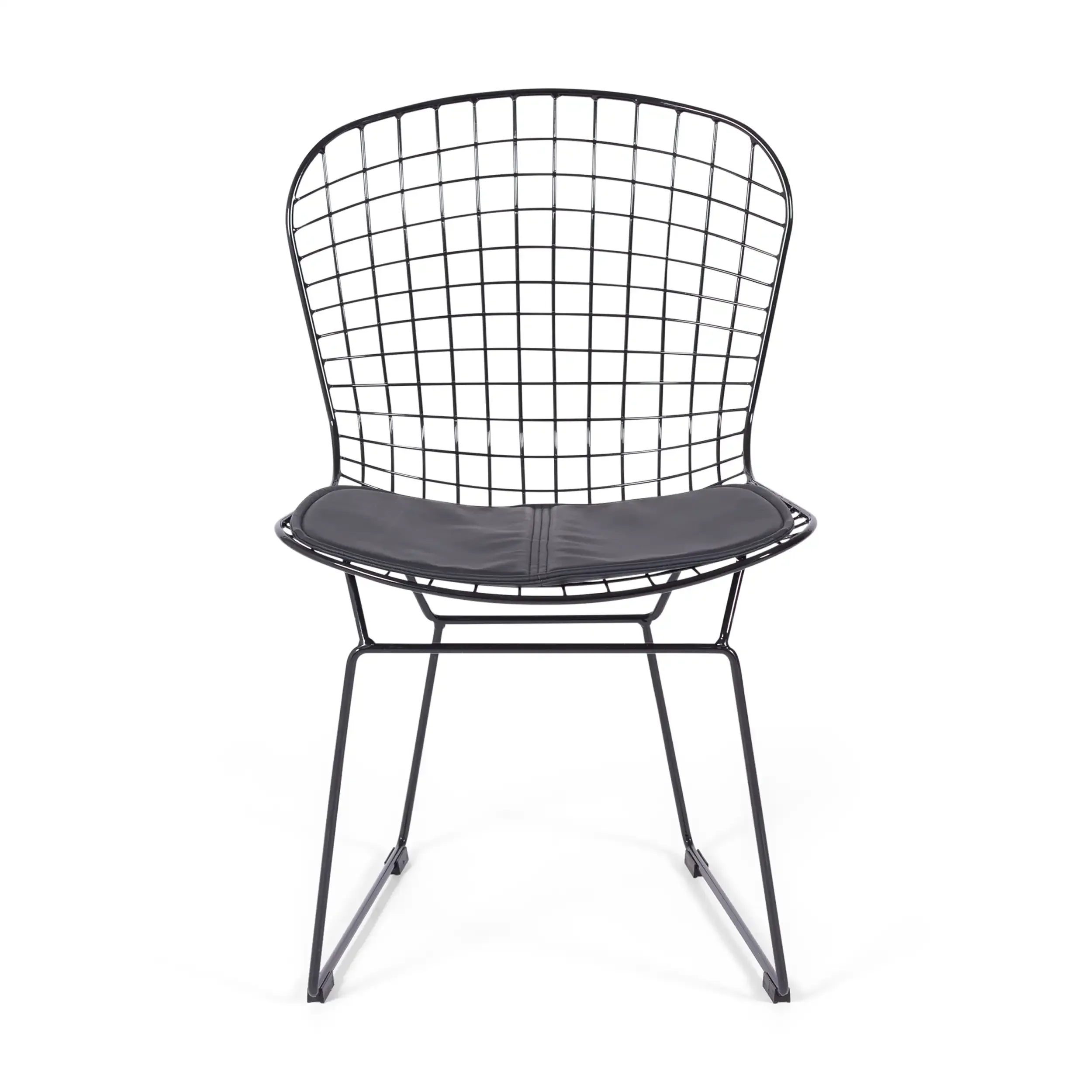 Bertoia Chair Inspiration in Black Steel - Industrial Design Chair