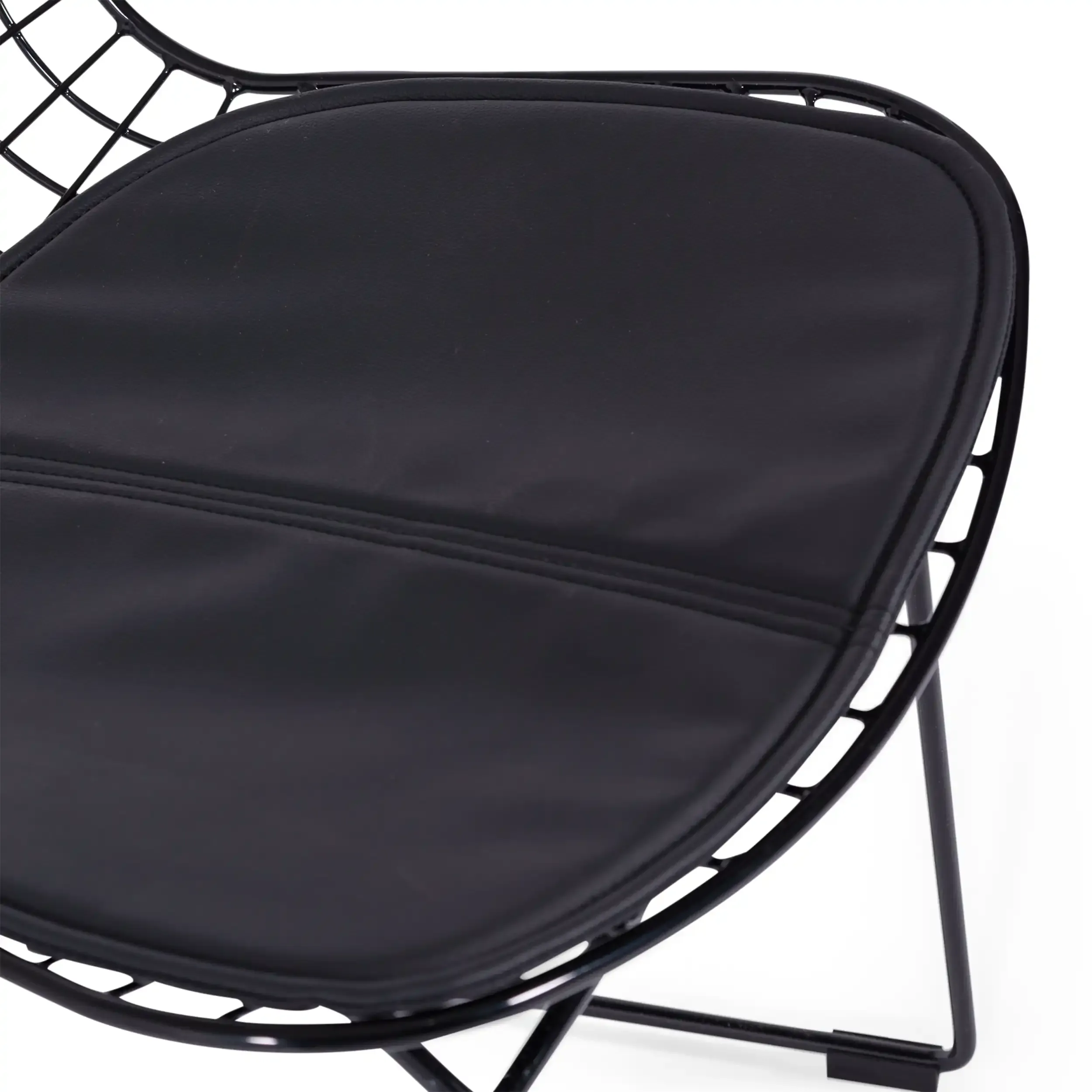 Bertoia Chair Inspiration in Black Steel - Industrial Design Chair