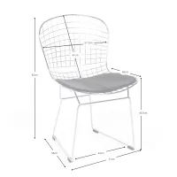 Bertoia Chair Inspiration in Black Steel - Industrial Design Chair