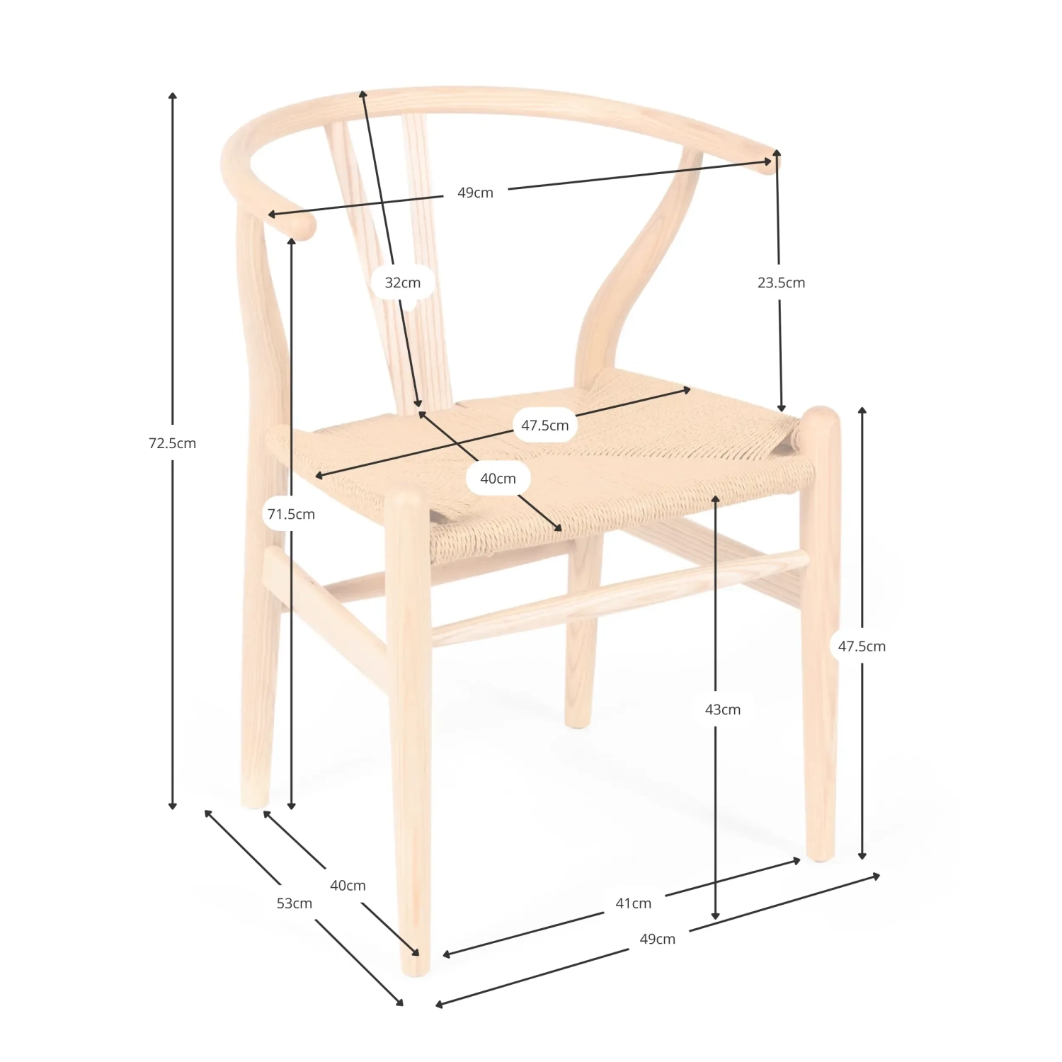 Chaise Wish CH24 Artisanale en Bois de Frêne FURNMOD - 17