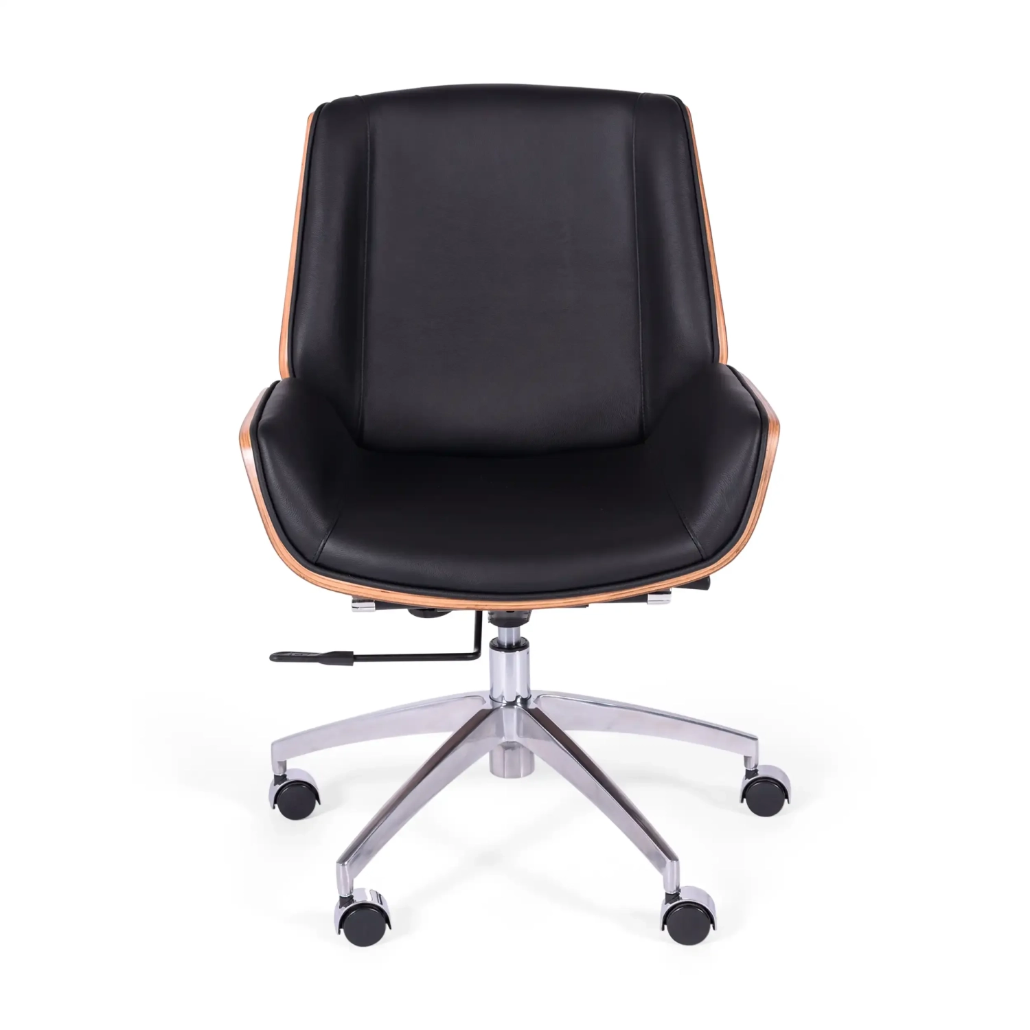 Chaise de bureau en cuir italien et bois de noyer Nordic Nest Dream - 3