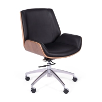 Bürostuhl aus italienischem Leder und Walnussholz Nordic Nest Dream - 1