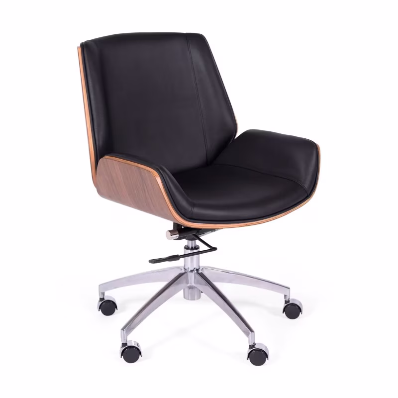Bürostuhl aus italienischem Leder und Walnussholz Nordic Nest Dream - 1