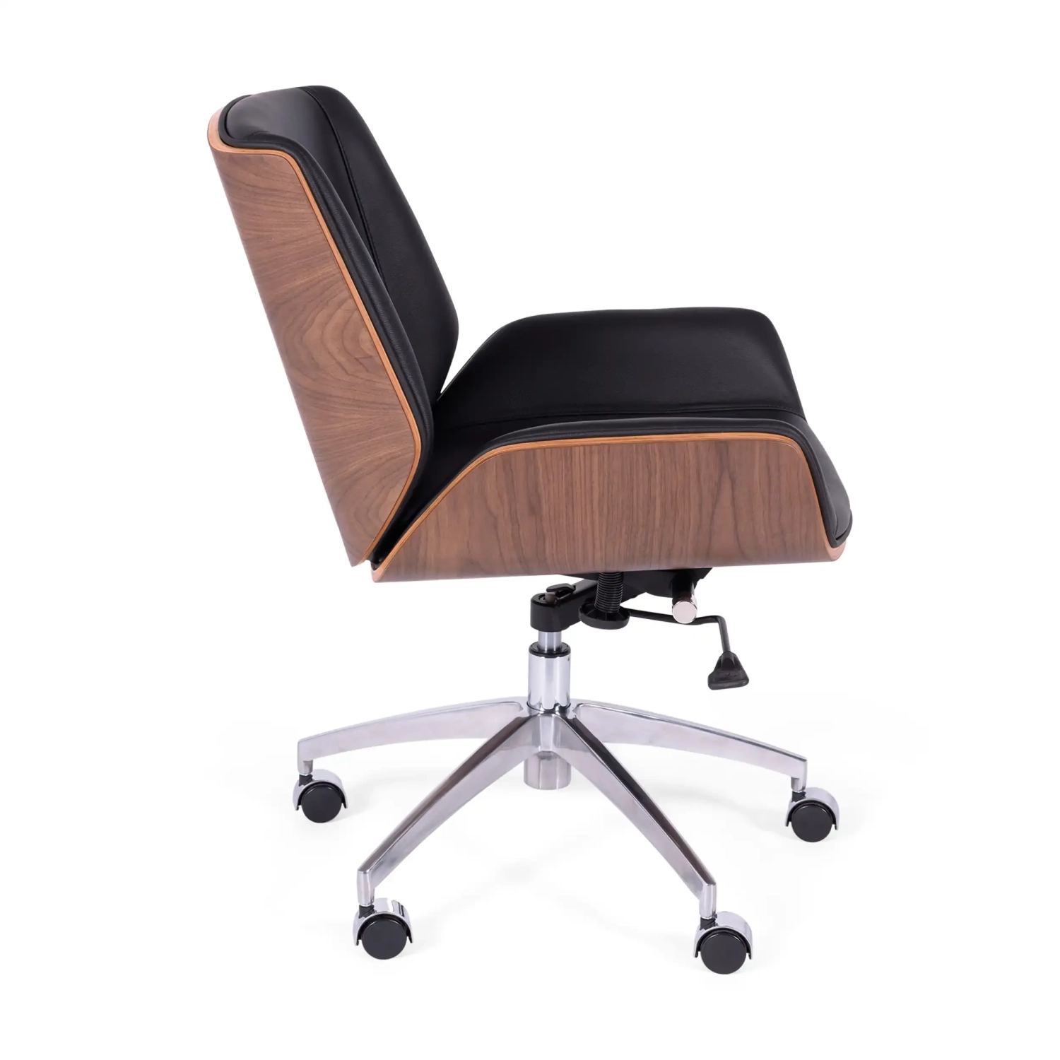 Chaise de bureau en cuir italien et bois de noyer Nordic Nest Dream - 6