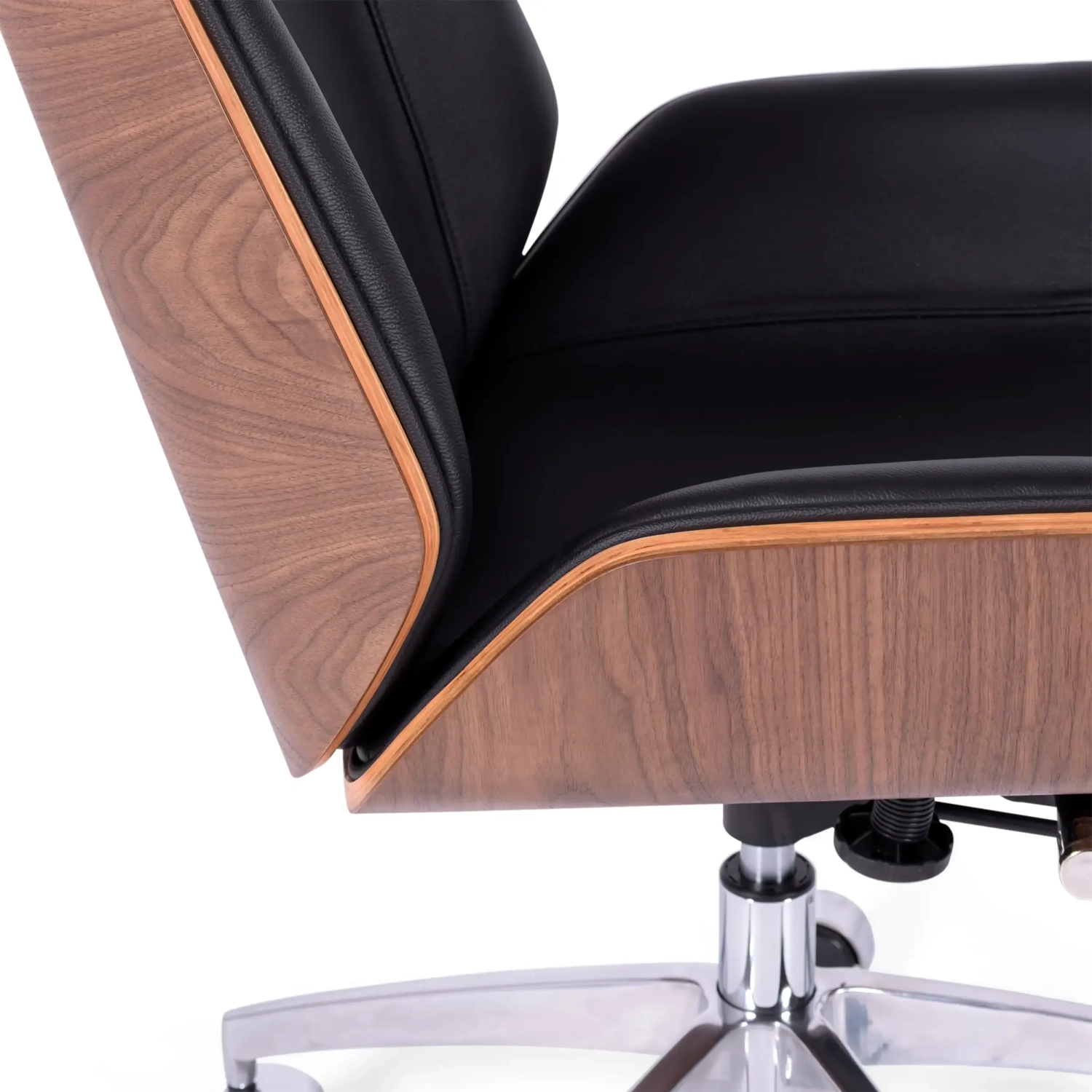 Chaise de bureau en cuir italien et bois de noyer Nordic Nest Dream - 7