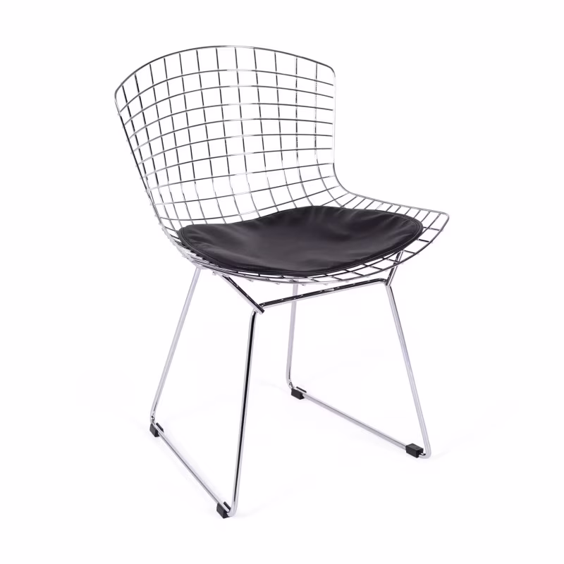 Replik Stuhl Bertoia "High Quality" aus verchromtem Stahl von dem berühmten Designer Hans J. Wegner