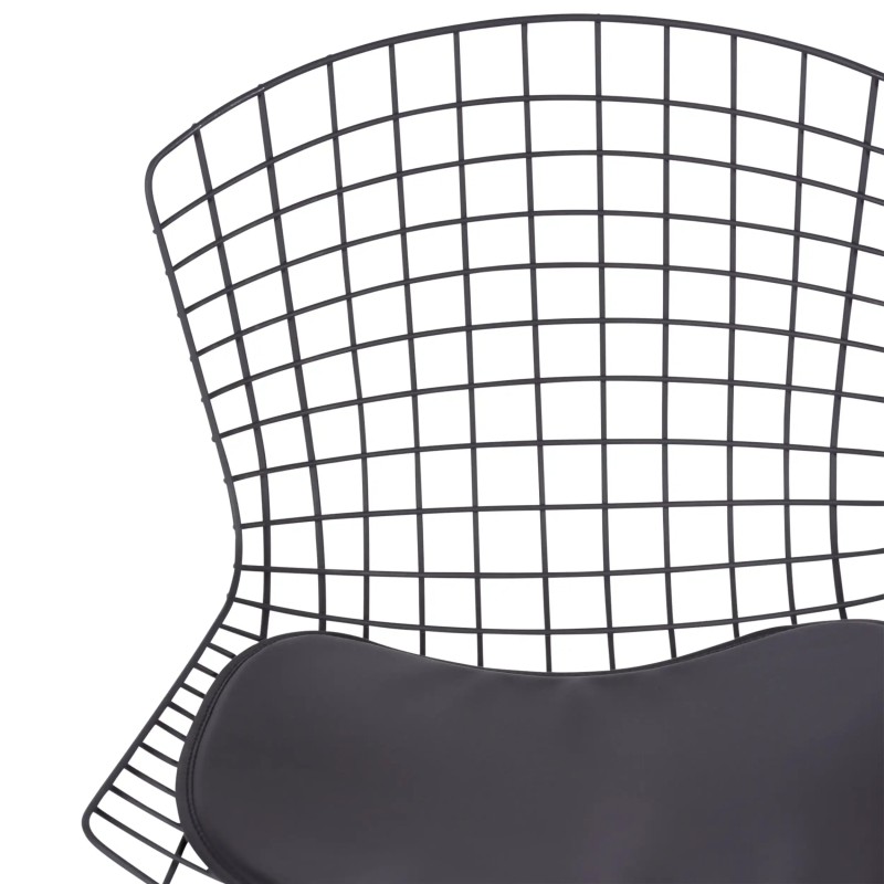 Replika krzesła Bertoia z czarnej stali - Metalowe krzesła - MuebleDesign