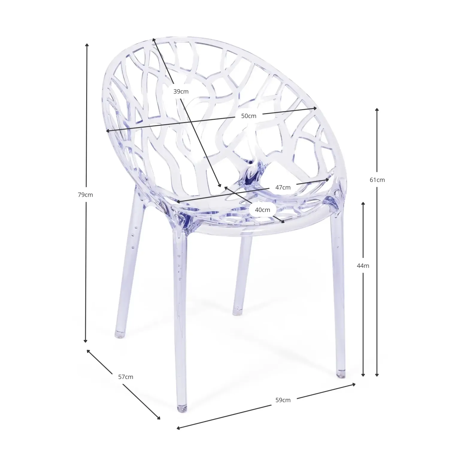 Réplica Silla Chrystal Transparente – Sillas de Jardín – Mueble Design