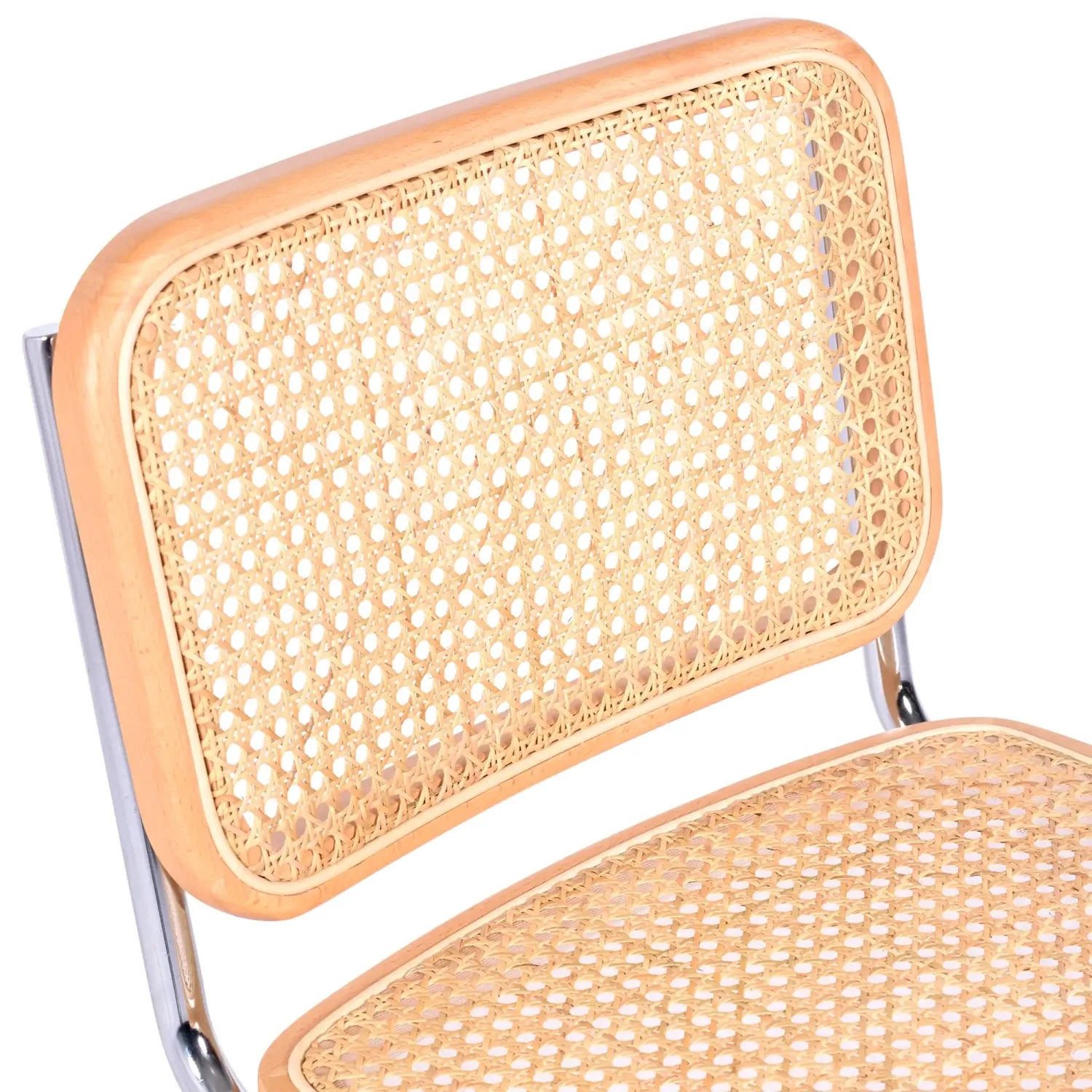 Silla Cesca económica en acero, haya y ratán 🪑  | Mueble Design