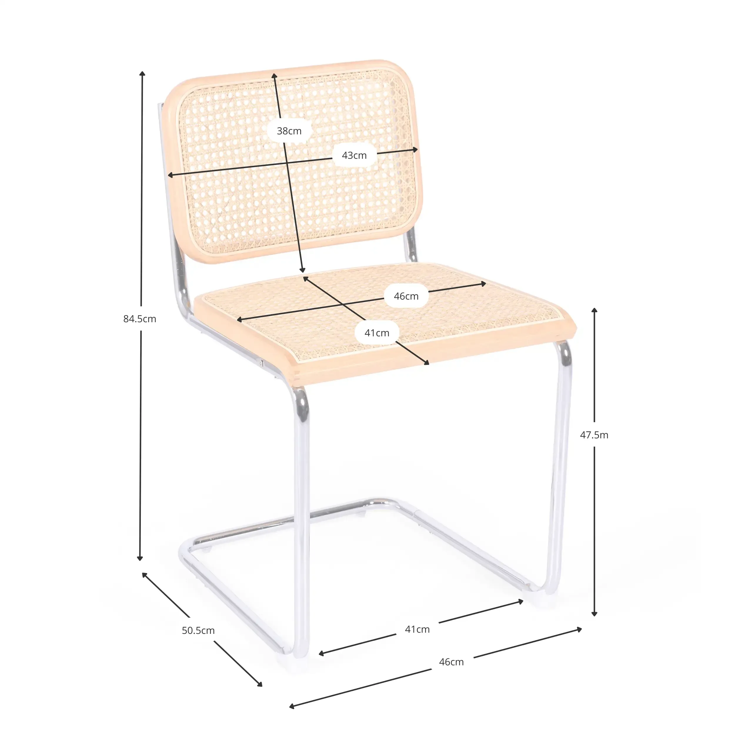 Chair Cesca economical chair in steel, beech and rattan 🪑 | Mueble Design