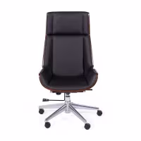 Silla de oficina Nordic Highback en nogal y polipiel - Mueble Deseign
