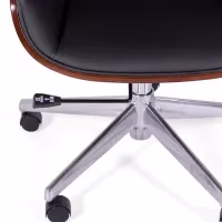 Silla de oficina Nordic Highback en nogal y polipiel - Mueble Deseign