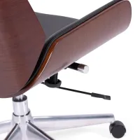 Silla de oficina Nordic Highback en nogal y polipiel - Mueble Deseign