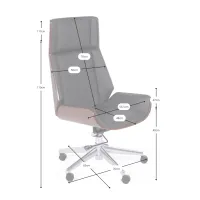 Silla de oficina Nordic Highback en nogal y polipiel - Mueble Deseign