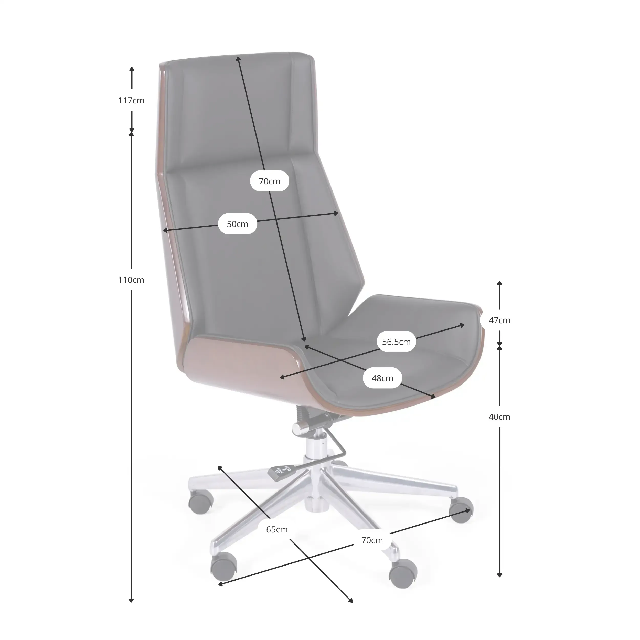 Nordic Highback office chair in walnut - Office chairs - Mueble Design
