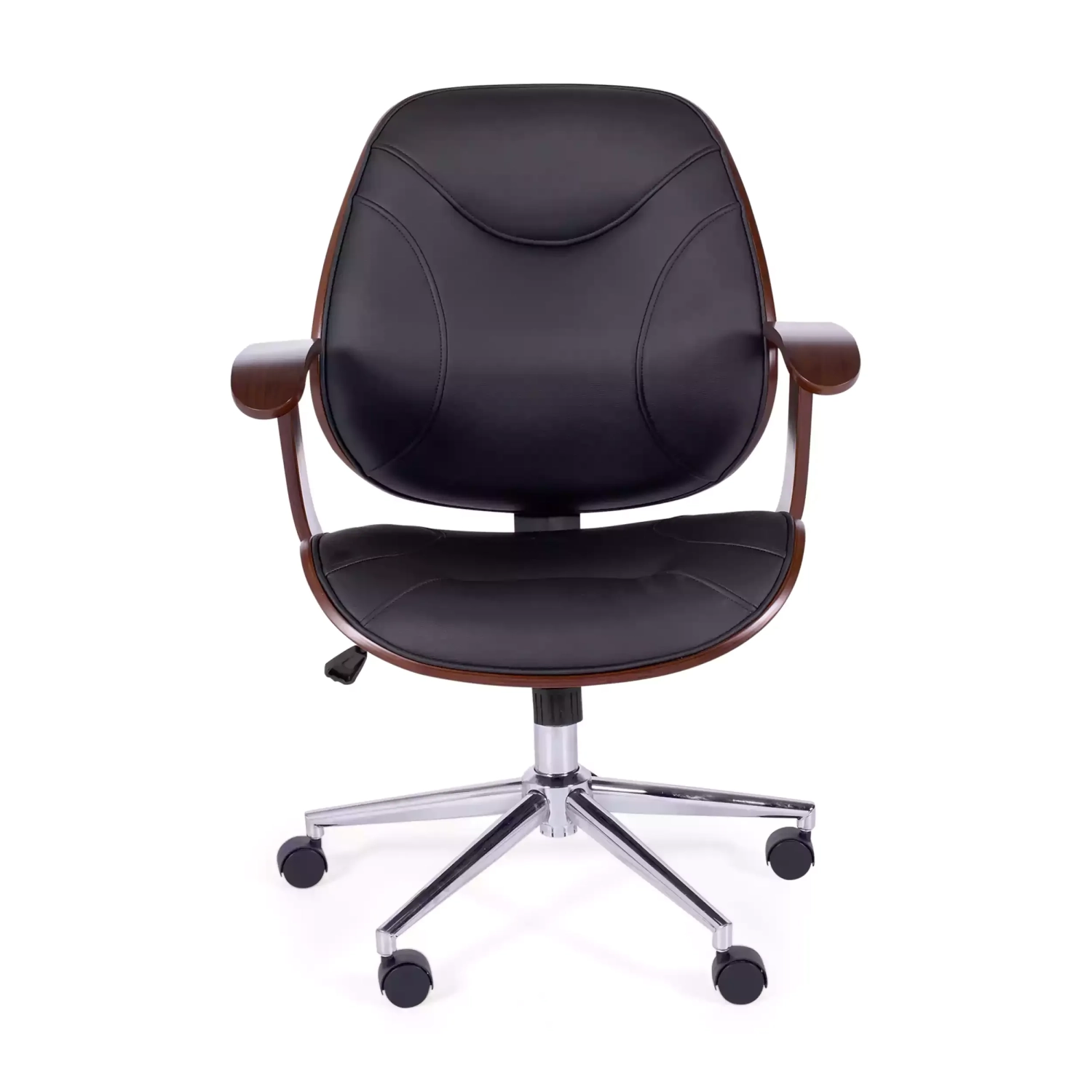 Cambridge office chair in maple wood-Leatherette chairs-Mueble design