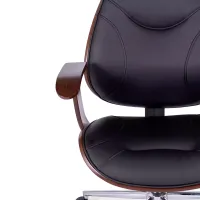Cambridge office chair in maple wood-Leatherette chairs-Mueble design